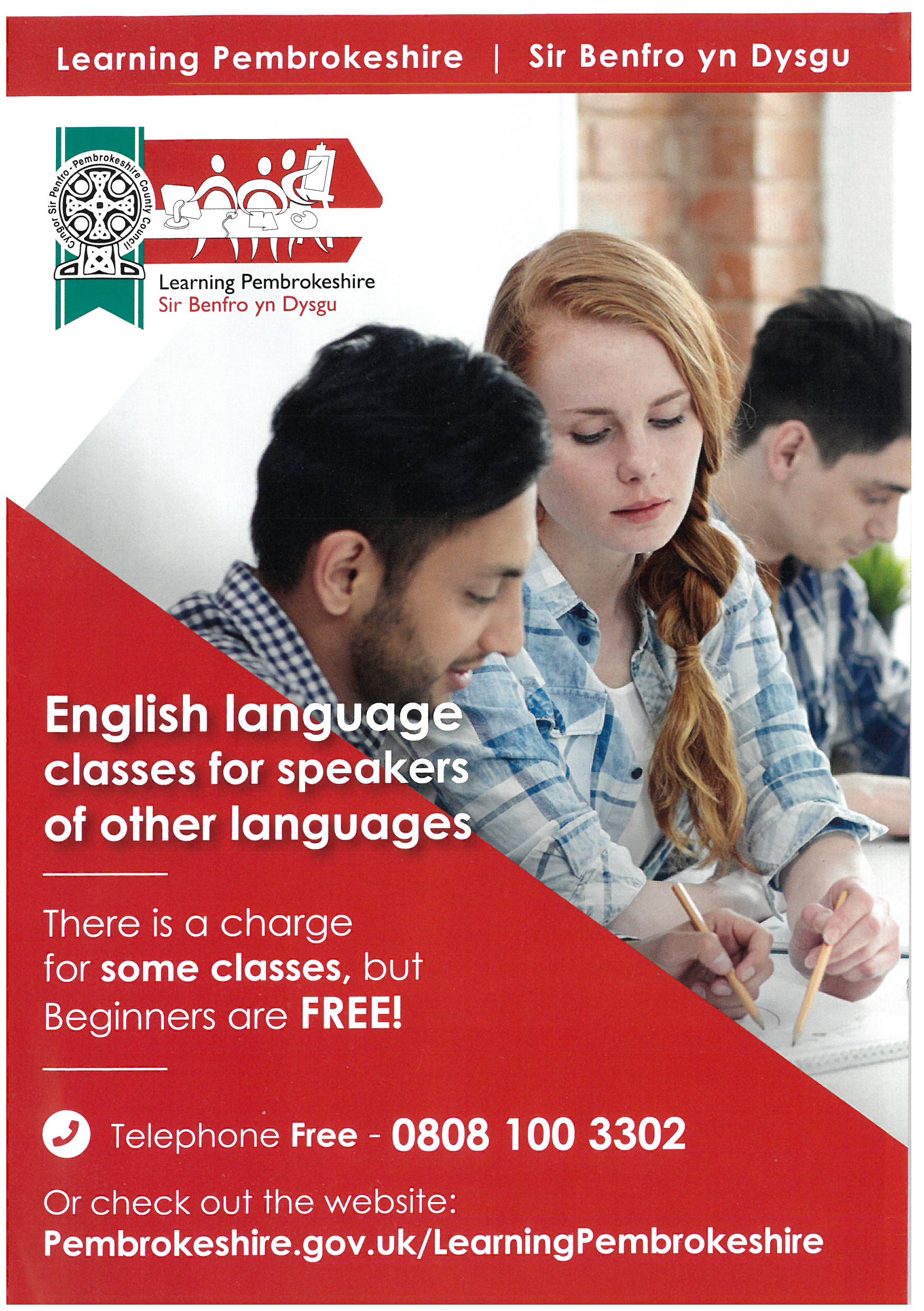 English for Speakers of other Languages (ESOL) flyer